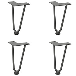 vidaXL Pieds de table en forme d'épingle à cheveux 4 pcs anthracite