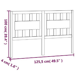 vidaXL Tête de lit Marron miel 125,5x4x100 cm Bois massif de pin pas cher