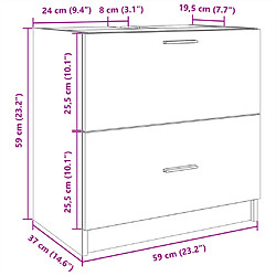 vidaXL Armoire d'évier gris béton 59x37x59 cm Bois d'ingénierie pas cher