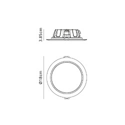 Inspired Downlight encastré LED rond 18cm, 15,3W, 3000K, 1100lm, blanc, découpe 150mm, IP44