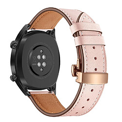 Avis Bracelet en cuir véritable haute qualité or rose rose pour votre Huawei Watch GT/Watch 2/Watch Magic