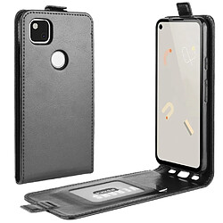 Etui en PU cheval fou vertical flip noir pour votre Google Pixel 4a