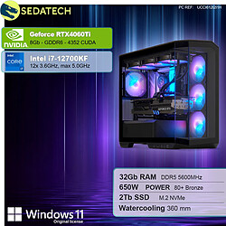 Sedatech PC Gamer V360 • Intel i7-12700KF • RTX4060Ti • 32Go DDR5 • 2To SSD M.2 • Windows 11