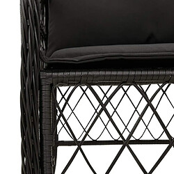 Maison Chic Ensemble à manger d'extérieur 7 pcs avec coussins,Salon de jardin,Mobilier de jardin Noir Résine tressée -GKD593072 pas cher