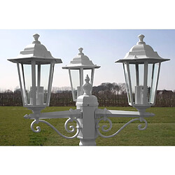 vidaXL Lampadaire de jardin 3 bras 215 cm Blanc Aluminium pas cher