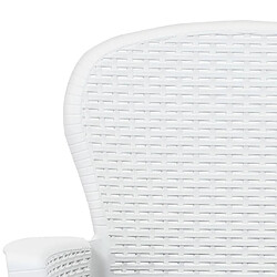 Maison Chic Table de bistro et chaises d'extérieur 3 pcs,Ensemble de bistro de jardin pour relax Plastique Blanc Aspect de rotin -GKD350025 pas cher