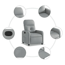 Maison Chic Fauteuil Relax pour salon, Fauteuil inclinable Gris clair Tissu -GKD23341 pas cher