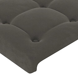 Maison Chic Tête de lit scandinave avec oreilles,meuble de chambre Gris foncé 147x23x118/128 cm Velours -MN44656 pas cher