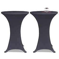 vidaXL Housse de table extensible 80 cm 2 pcs Anthracite