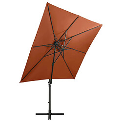 Acheter Maison Chic Parasol Jardin | Parasol déporté avec mat et lumières LED Terre cuite 250 cm - GKD14030