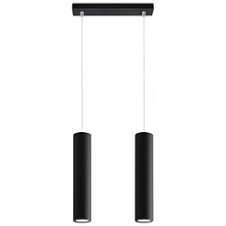 Luminaire Center Suspension LAGOS acier noir 2 ampoules