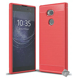 Htdmobiles Coque silicone gel carbone pour Sony Xperia XA2 Ultra + film ecran - ROUGE