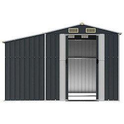 Avis Helloshop26 Abri de jardin cabane cabanon maison de stockage remise extérieur hangar outils robuste 277 x 192,5 x 179 cm acier galvanisé anthracite 02_0022211