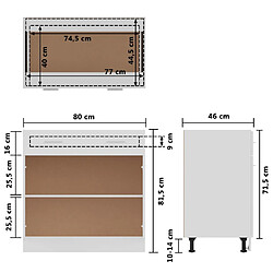 vidaXL Armoire de plancher à tiroir Blanc 80x46x81,5cm Bois ingénierie pas cher