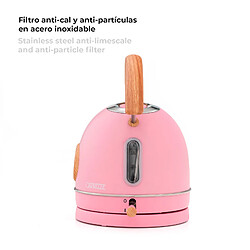 Bouilloire Caprizze Nara 2200 W en Acier Inoxydable avec Thermomètre Intégré Capacité 1,8 L Rose Mat et Effet Bois pas cher