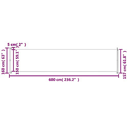 vidaXL Auvent latéral rétractable de patio 600x160 cm gris pas cher