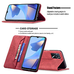 Etui en PU + TPU BINFEN COLOR Fonction de blocage RFID avec support, rouge pour votre Oppo A16/A16S/A54S/A55 5G/A53S 5G