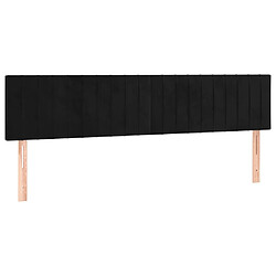 Maison Chic Lot de 2 Têtes de lit design pour chambre - Décoration de lit Noir 80x5x78/88 cm Velours -MN22896