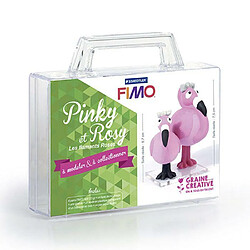 Graines Creatives Coffret pâte polymère Ma première figurine - Pinky et Rosy les flamants roses