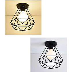 Acheter Stoex 2PCS-Plafonnier Rétro Diamant Noir Métal 20CM Lustre Industriel E27 Plafonnier Vintage Lampe de Plafond Antique