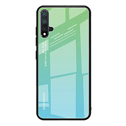 Wewoo Coque Pour Huawei Nova 5 / Nova 5 Pro étui en verre de couleur dégradée bleu ciel