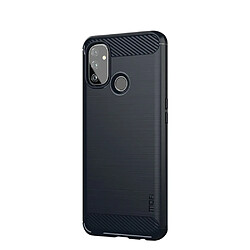 Mofi Coque en TPU fibre de carbone brossée bleu foncé pour votre OnePlus Nord N100