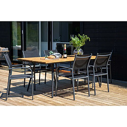 Venture Home Table de jardin en acier et acacia 200 x 100 cm Chan.