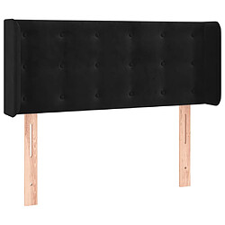 vidaXL Tête de lit avec oreilles Noir 93x16x78/88 cm Velours