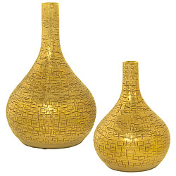 Ensemble de 2 Vases Alexandra House Living Doré Céramique 24 x 45 x 39 cm (2 Pièces)