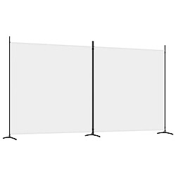 vidaXL Cloison de séparation 2 panneaux Blanc 348x180 cm Tissu