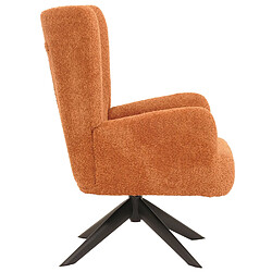 Avis Mendler Fauteuil lounge HWC-N65, fauteuil cocktail fauteuil rembourré fauteuil relax, pivotant, tissu/textile chenille métal ~ terracotta