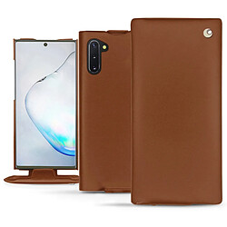 Housse cuir Samsung Galaxy Note10 - Rabat vertical - Marron ( Nappa - Pantone #8B4720 ) - NOREVE