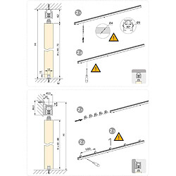 Avis Emuca Kit porte coulissante suspendue en bois avec fermeture amortie Railway