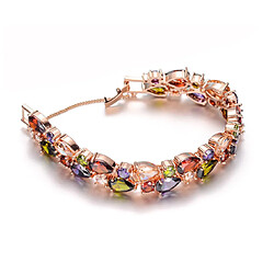 YP Select Bracelet Mode Femme Multicouche Bracelet Zircon Couleur Rose Or Rose 18cm