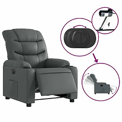 Maison Chic Fauteuil Relax pour salon, Fauteuil inclinable électrique Gris Similicuir -GKD12312 pas cher