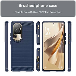 Htdmobiles Coque pour Oppo Reno 10 / 10 Pro 5G - housse etui silicone gel carbone + verre trempe - BLEU FONCE