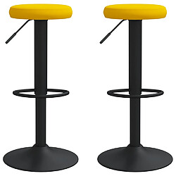 vidaXL Tabourets de bar lot de 2 jaune moutarde velours