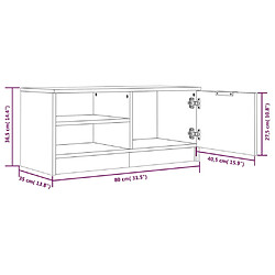 vidaXL Meubles TV 2 pcs Blanc 80x35x36,5 cm Bois d'ingénierie pas cher