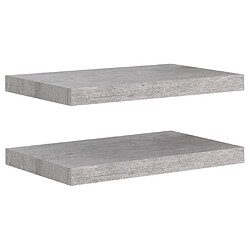 vidaXL Étagères murales flottantes 2 pcs gris béton 50x23x3,8 cm MDF