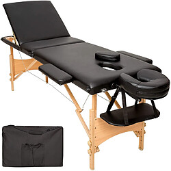 Bcelec BM3523-1B Table de massage pliante en bois 210x80x93cm, Noir, 250kg max, Mousse 9cm