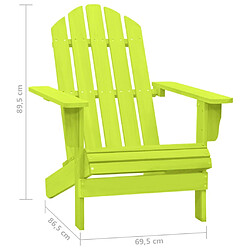 vidaXL Chaise de jardin Adirondack bois de sapin massif vert pas cher