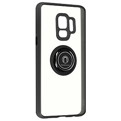 Avizar Coque pour Samsung Galaxy S9 Bi-matière Bague Métallique Support Vidéo noir