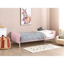 Beliani Lit simple 90 x 200 cm rose pastel BONNAC