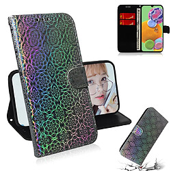 Wewoo Housse Coque Pour Galaxy A90 5G couleur unie boucle magnétique coloré horizontale étui en cuir PU avec titulaire et fentes cartes et portefeuille et lanière argent