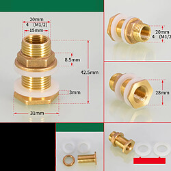 Avis 4pcs Raccords De Jardin De Connecteur De Réservoir D'eau En Laiton Massif M1 / 2 `` M3 / 4 ''