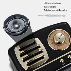 Acheter Universal Haut-parleur de Bluetooth rétro Portable Haut-parleur sans fil 3D Stéréo HiFi Sound SoundPeaker Mini Subwoofer Vintage | Haut-parleurs portatifs (Noir)