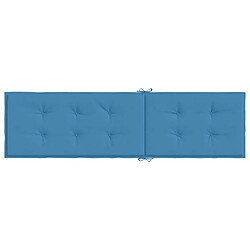 Acheter vidaXL Coussin de chaise longue bleu mélangé (75+105)x50x3 cm tissu