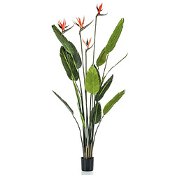 Emerald Plante artificielle Strelitzia avec 4 fleurs en pot 150 cm