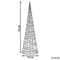 Beliani Décoration LED sapin de noël 57 cm argenté KOTALA