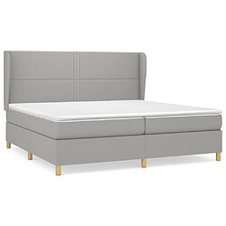 Maison Chic Lit Adulte - Lit simple Lit à sommier tapissier avec matelas moelleux - Meuble de Chambre - Gris clair 200x200cm Tissu -MN46934